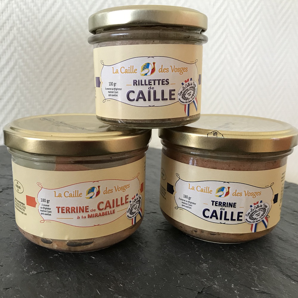 Rillettes et terrines de caille